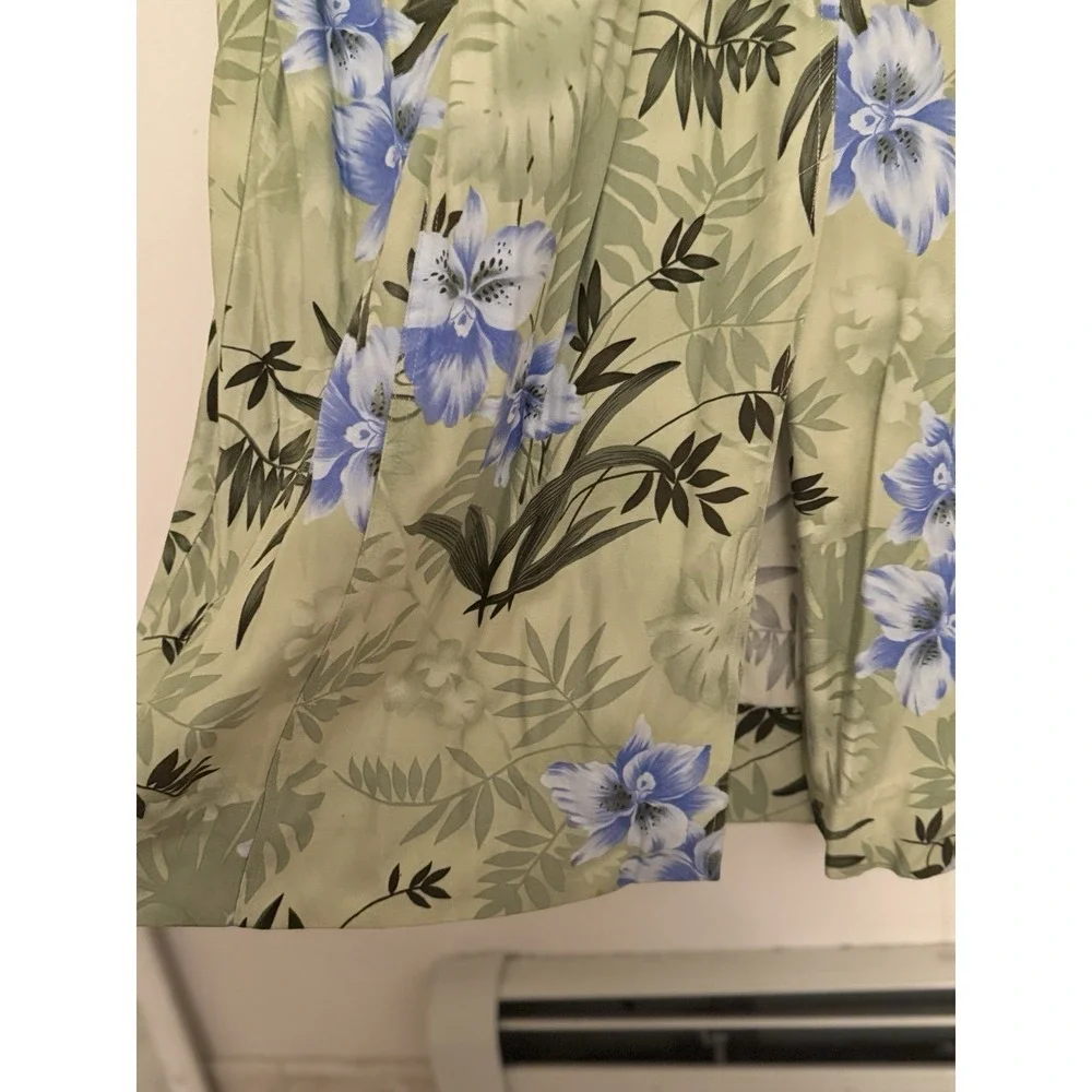 Caribbean Joe Green And Blue Floral Maxi Dress Size L